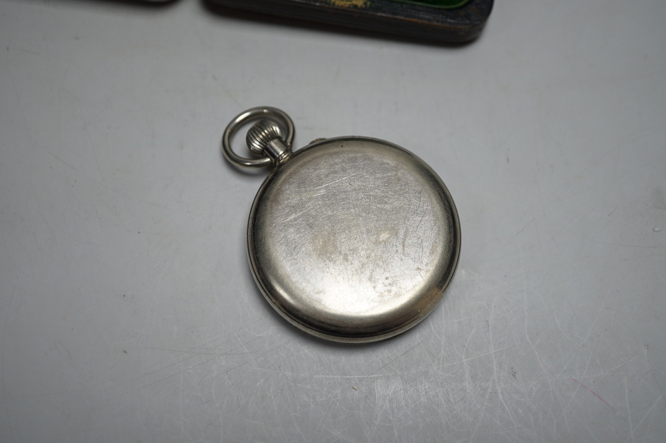 A tortoiseshell hallmarked silver pocket watch holder